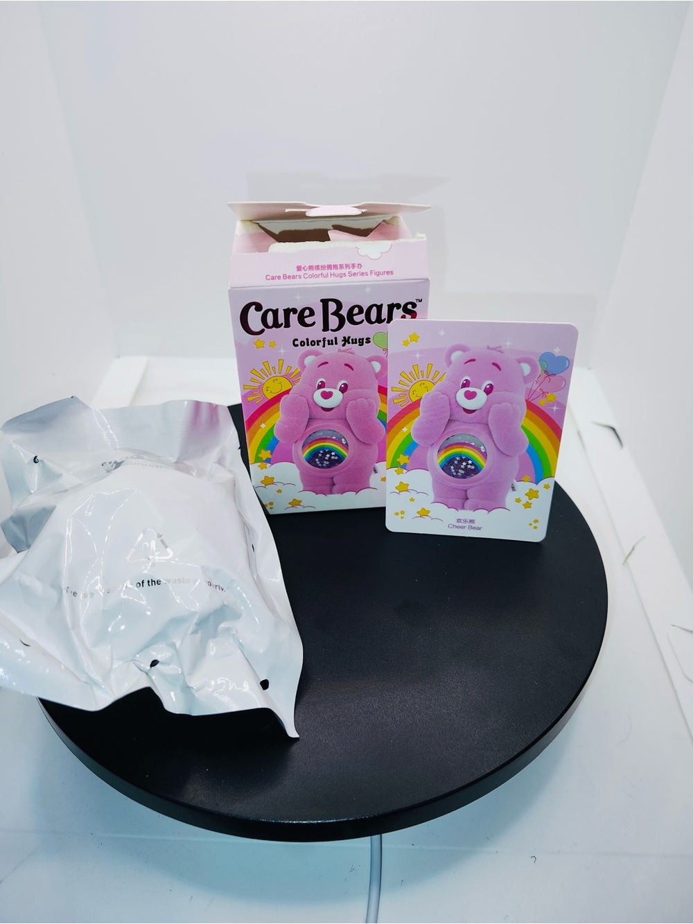 OPEN BOX AUTHENTIC Care Bears with card Pink Colorful Hugs Figure